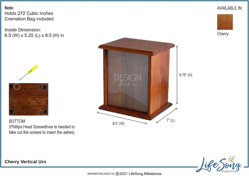 LifeSong Milestones Urns for Ashes Adult Male Urns for Human Ashes Adult Female Personalized Engraved Vertical Cremation Urns for Adult Ashes Wooden Box Funeral Urn - Those Who We Love Don't Go Away