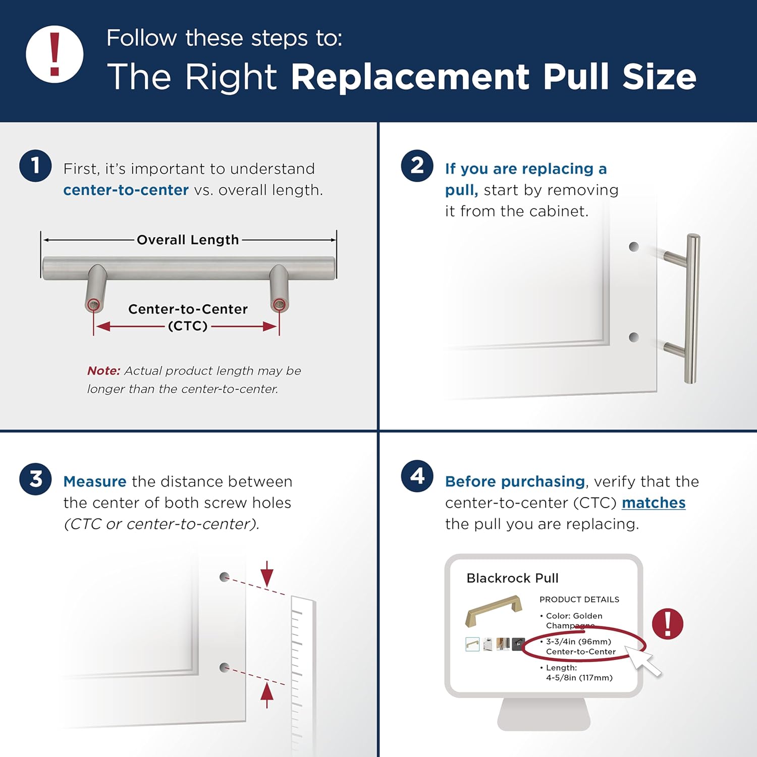 Amerock Triomphe 3-3/4 inch (96mm) Center-to-Center Champagne Bronze Cabinet Pull - 25 Pack