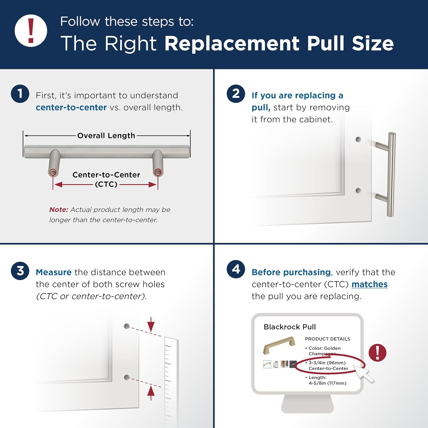 Amerock Bar Pulls Square 3-3/4 inch (96mm) Center-to-Center Champagne Bronze Cabinet Pull - 25 Pack