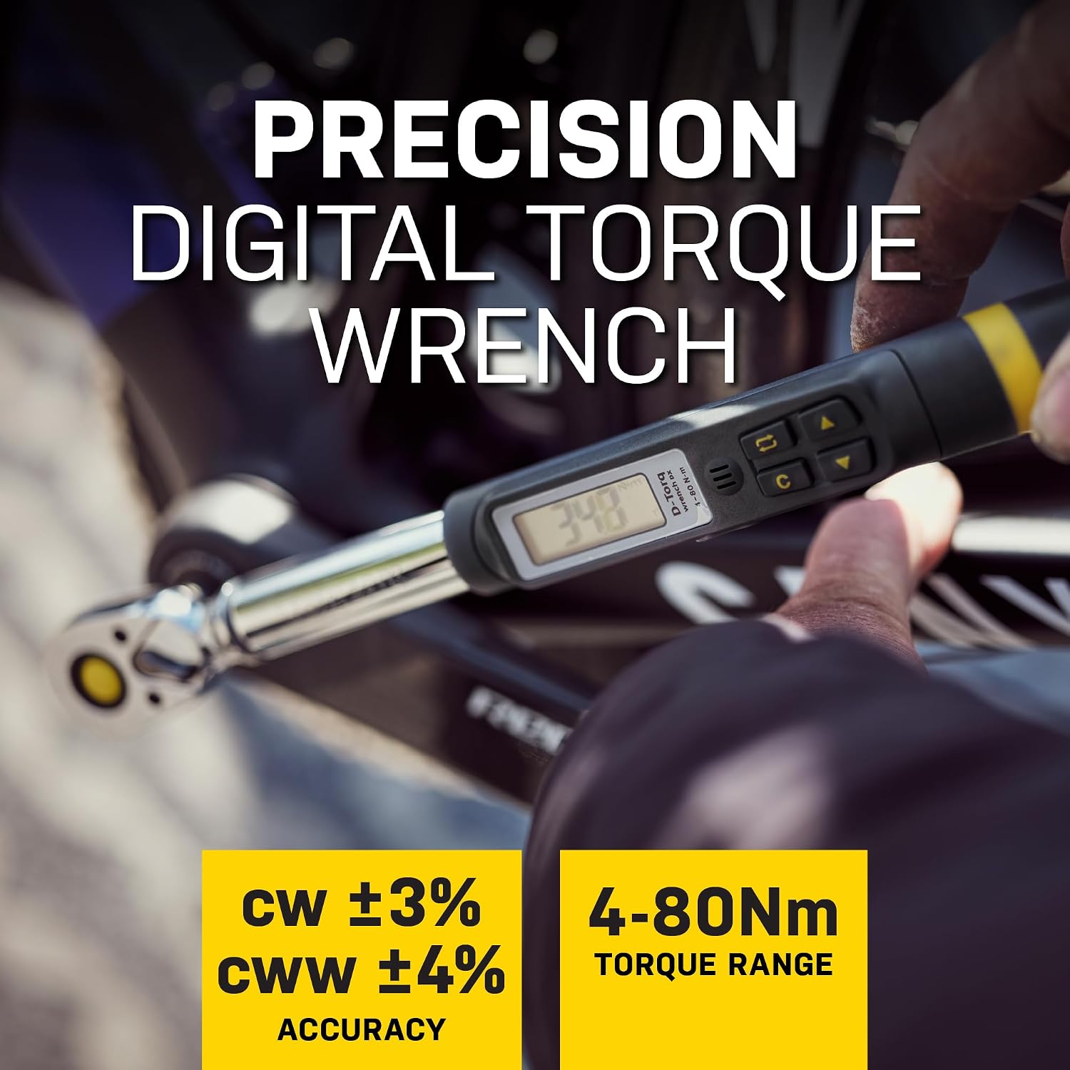 Topeak D-Torq Wrench DX Digital Torque Wrench – 4-80 Nm (3/8″ Drive) with 8 Sockets & 10 Hex/Torx Bits, LCD Display & Audible Alerts, High-Precision Torque Tool for Bicycle, Motorcycle & Automotive | torque-wrenches