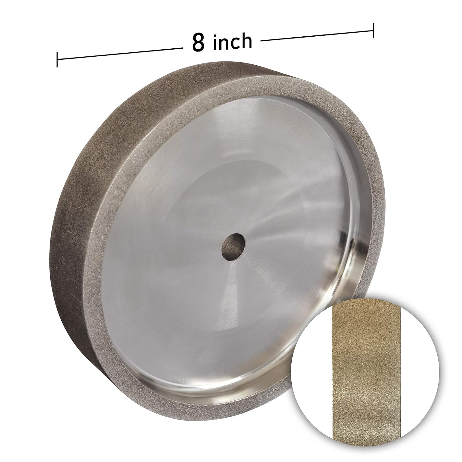 BUCKTOOL 80 Grit 8 Inch CBN Grinding Wheel, 1.5' Wide, 5/8' Arbor Cubic Boron Nitride Sharpening Wheel for Sharpening Wood-Turning Tools, Chisels, Hardcore and More