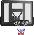 Soozier Wall Mounted Basketball Hoop, Reinforced Shatter Resistant 43' Backboard Basketball Goal Combo Kit with All Weather Net for Outdoor or Indoor Use