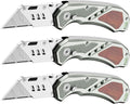Box Knife with Belt Clip, Heavy Duty Box Cutter for Cartons,Carpet and Leather, with Wood Handle and Extra 11 SK5 Blades(*3)
