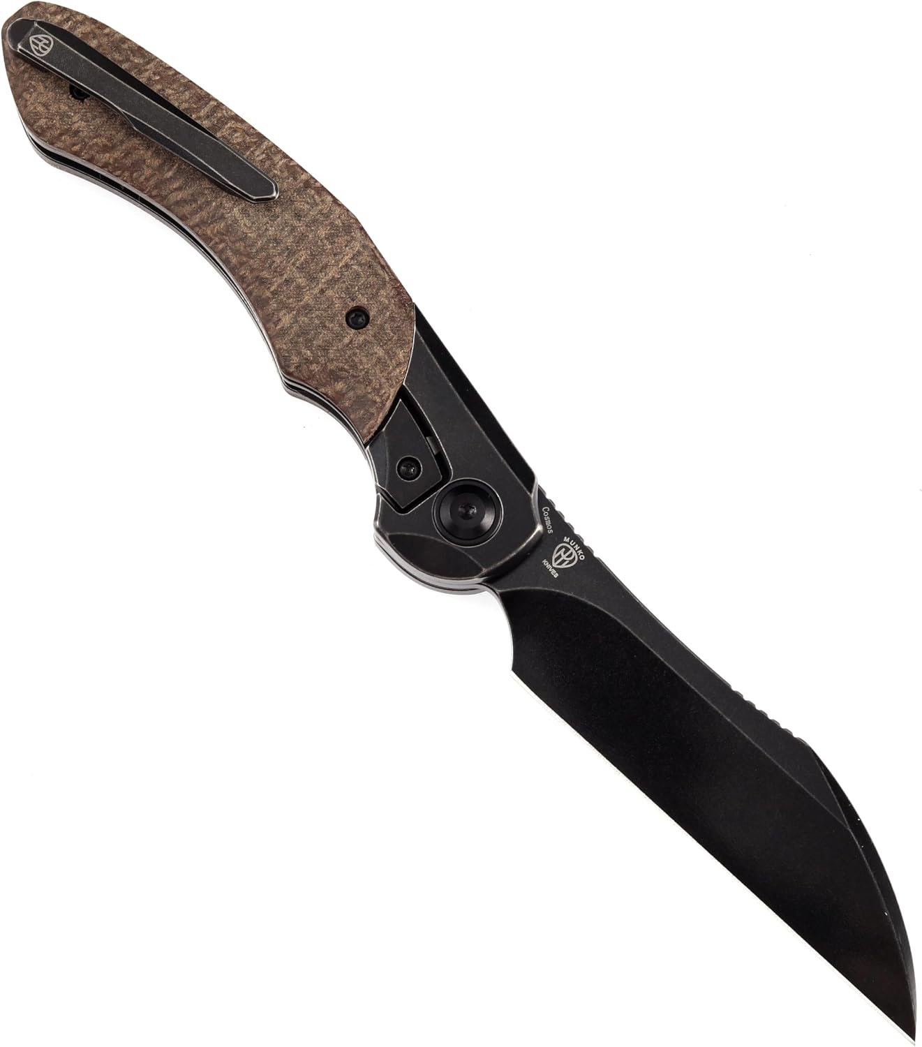 KANSEPT Cosmos Pocket Folding Knives for Men EDC Camping Knife 3.58'' CPM 20CV Blade Material Pocket Folding Knife with Black Stonewashed Titaniu Brown Micarta Handle Everyday Carry K1059A4