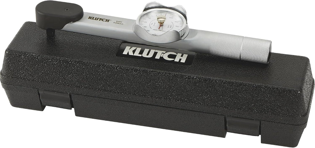 Klutch Dial Torque Wrench, 3/8-Inch Drive, 0-250 In.-Lb Torque Range, ±3% Accuracy, SAE & Metric Dual Scale, Mechanical Dial Torque Wrench with Peak Torque Indicator and Storage Case