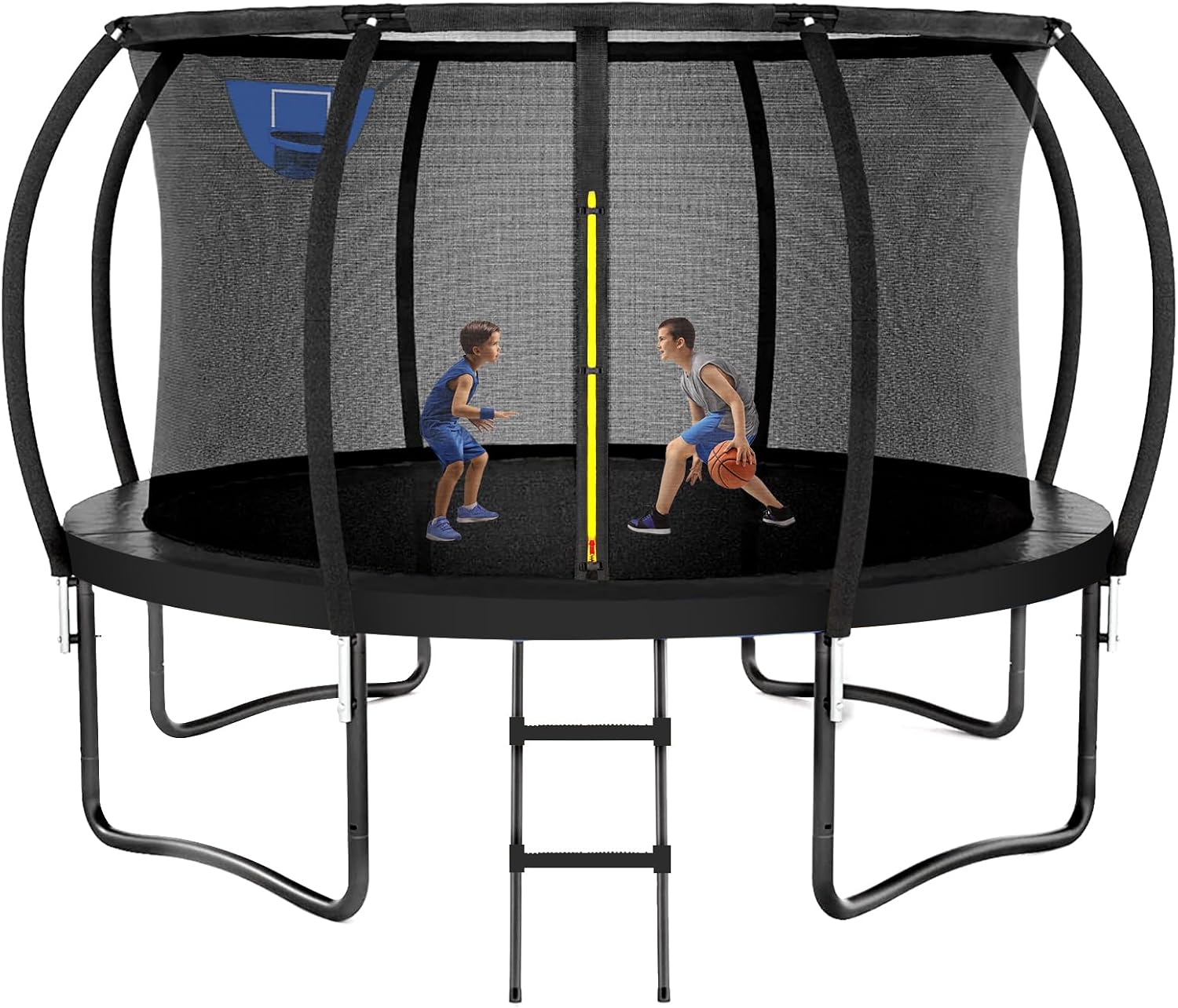 Kiivakii Trampoline 12 14 16FT, Outdoor Big Trampolines for Kids and Adults, Recreational Trampolines with Basketball Hoop and Stakes, Big Round Trampoline with Sprinkler for Backyard