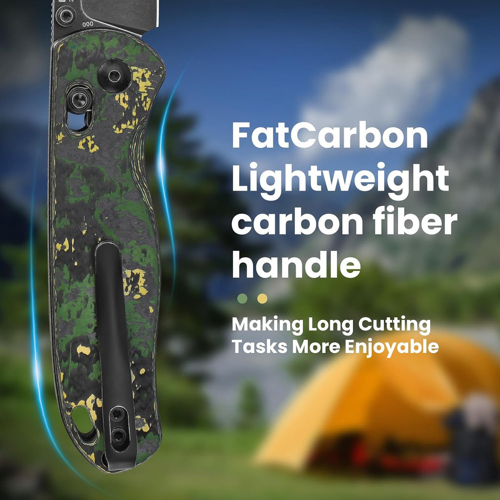 Kizer Drop Bear Pocket Knife, Folding Knife, 2.97' 20CV Steel Blade, Fatcarbon Carbon Fibre Handle, Folding Pocket Knife, EDC knife, Ki3619A1