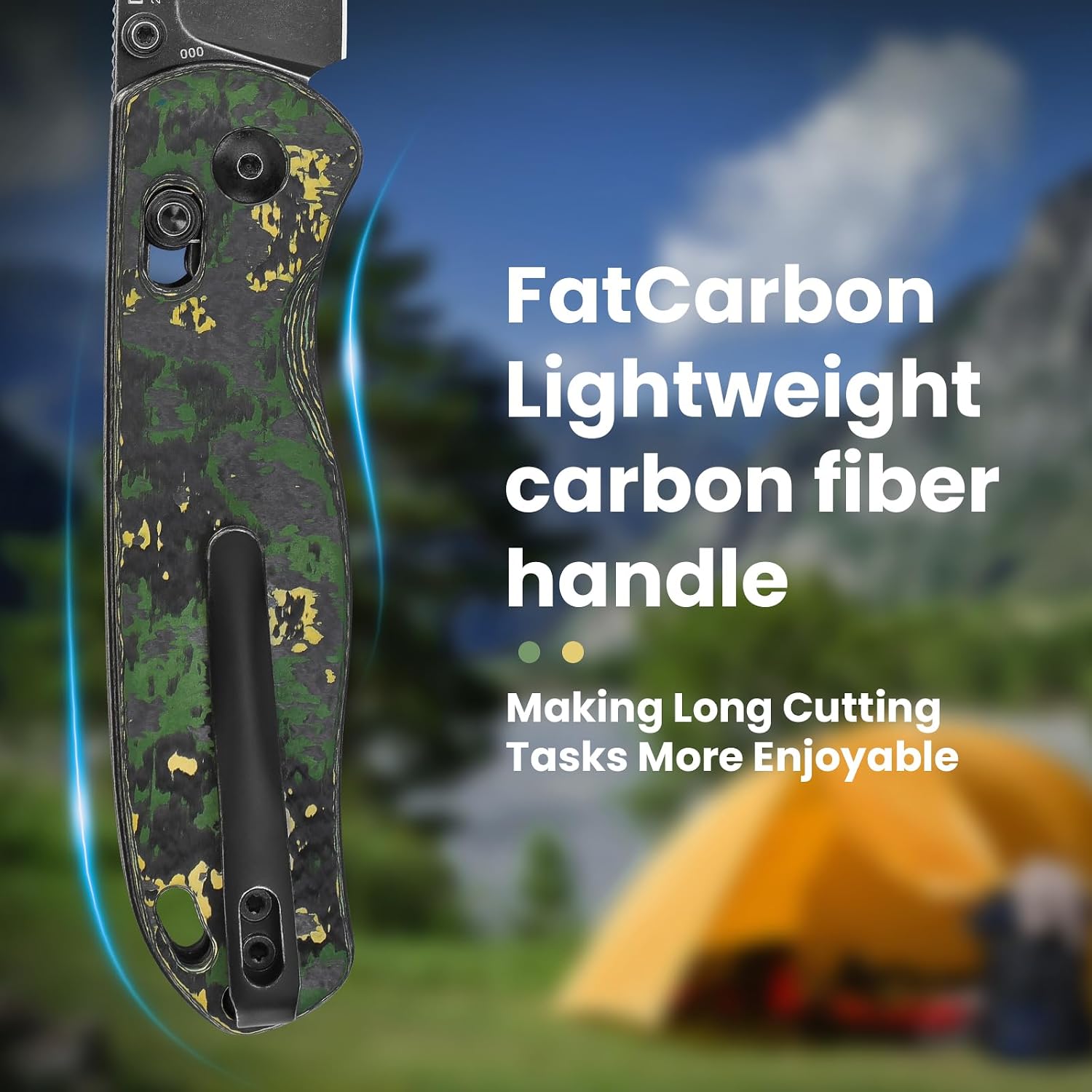 Kizer Drop Bear Pocket Knife, Folding Knife, 2.97' 20CV Steel Blade, Fatcarbon Carbon Fibre Handle, Folding Pocket Knife, EDC knife, Ki3619A1