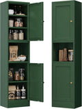 Bevivog Metal Kitchen Pantry Cabinet for Small Space, 67' Tall Storage Cabinets with 2 Doors and Adjustable Shelves, Freestanding Narrow Bathroom Cabinet, 15.7' W Slim Pantry