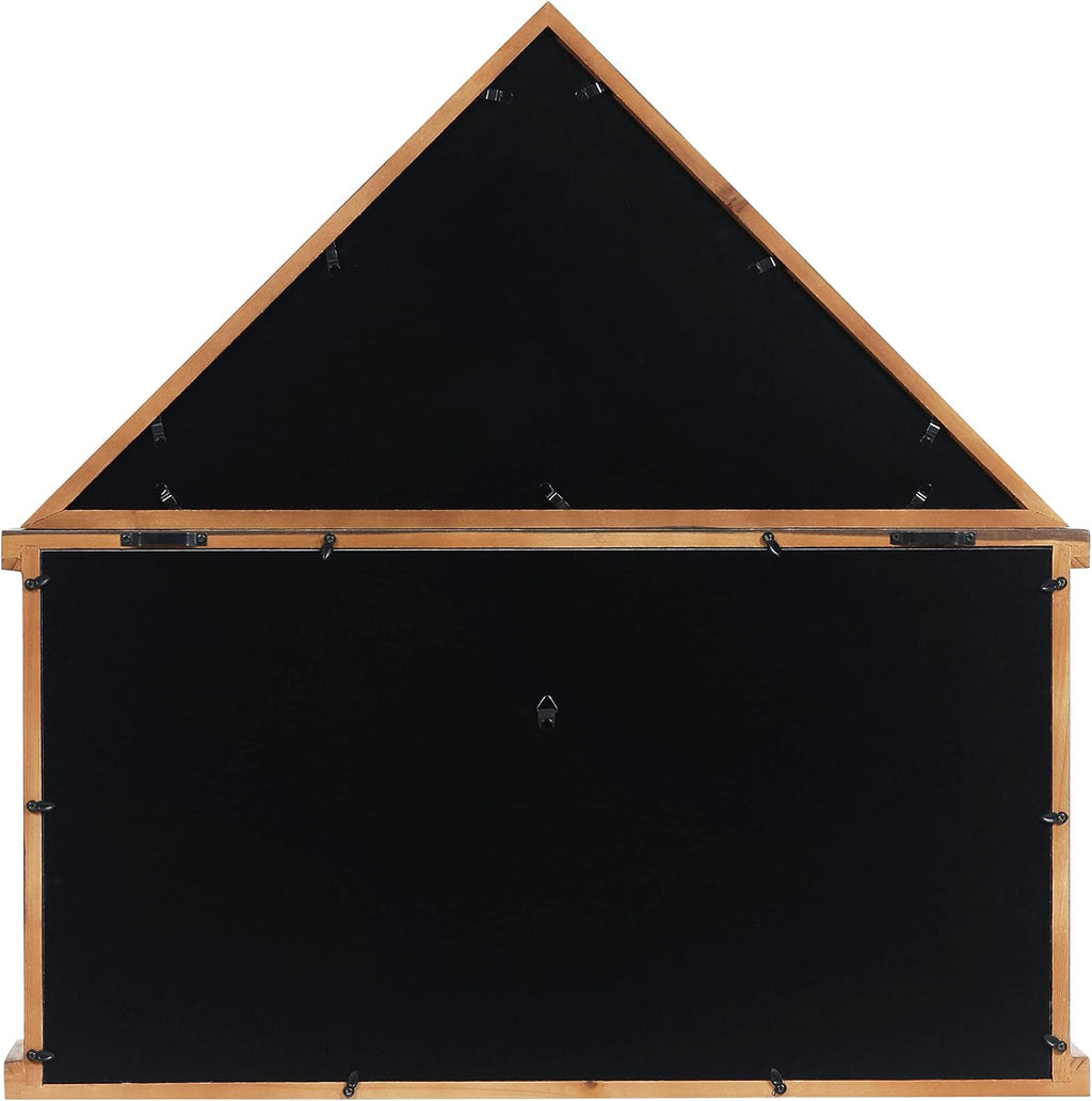 HBCY Creations Flag Display Case with Certificate Holder for 5' x 9.5' American Veteran Burial Flag, Solid Wood with Glass Front with Wall Mount or Standing Display, Weathered Wood