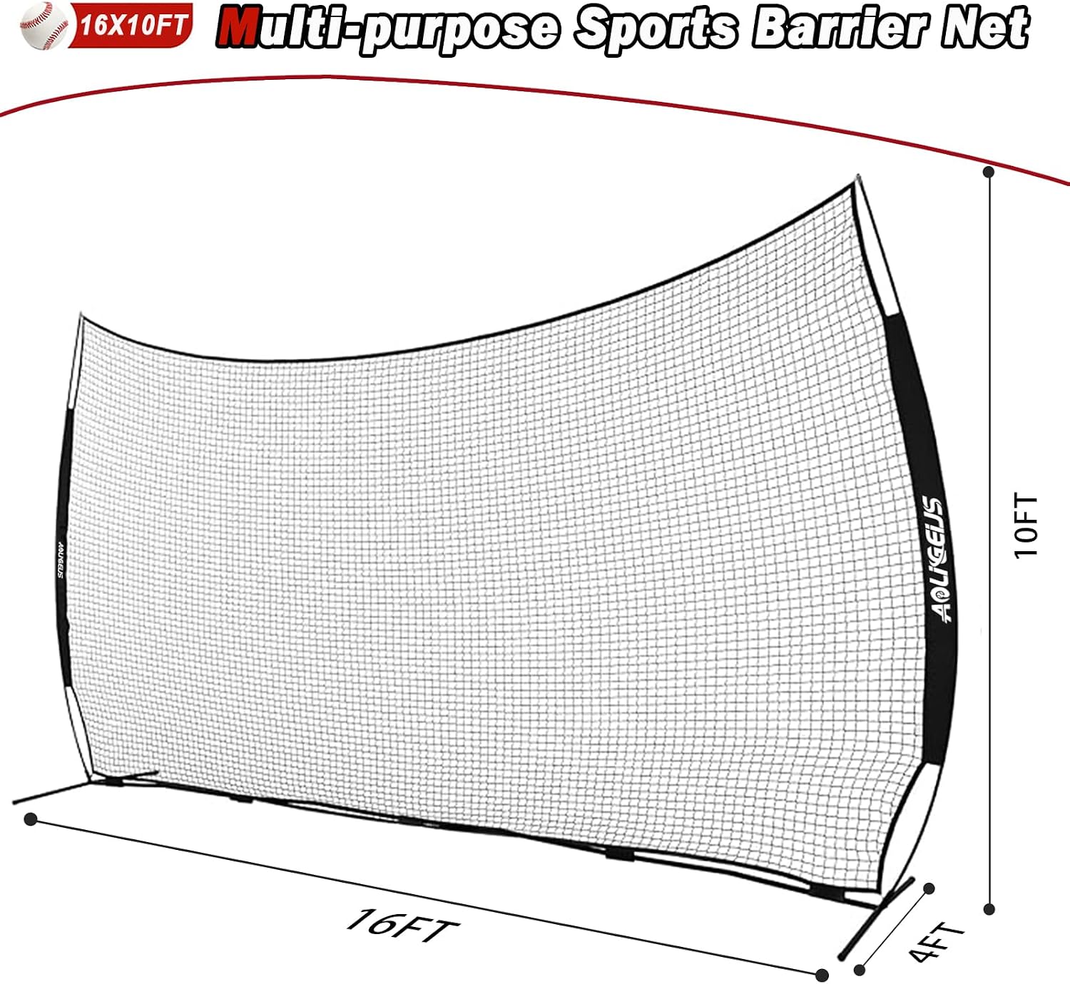 Sports Barrier Net,Sports Net,Barricade Backstop Net,Perfect for Baseball,Softball,Soccer, Basketball,Lacrosse