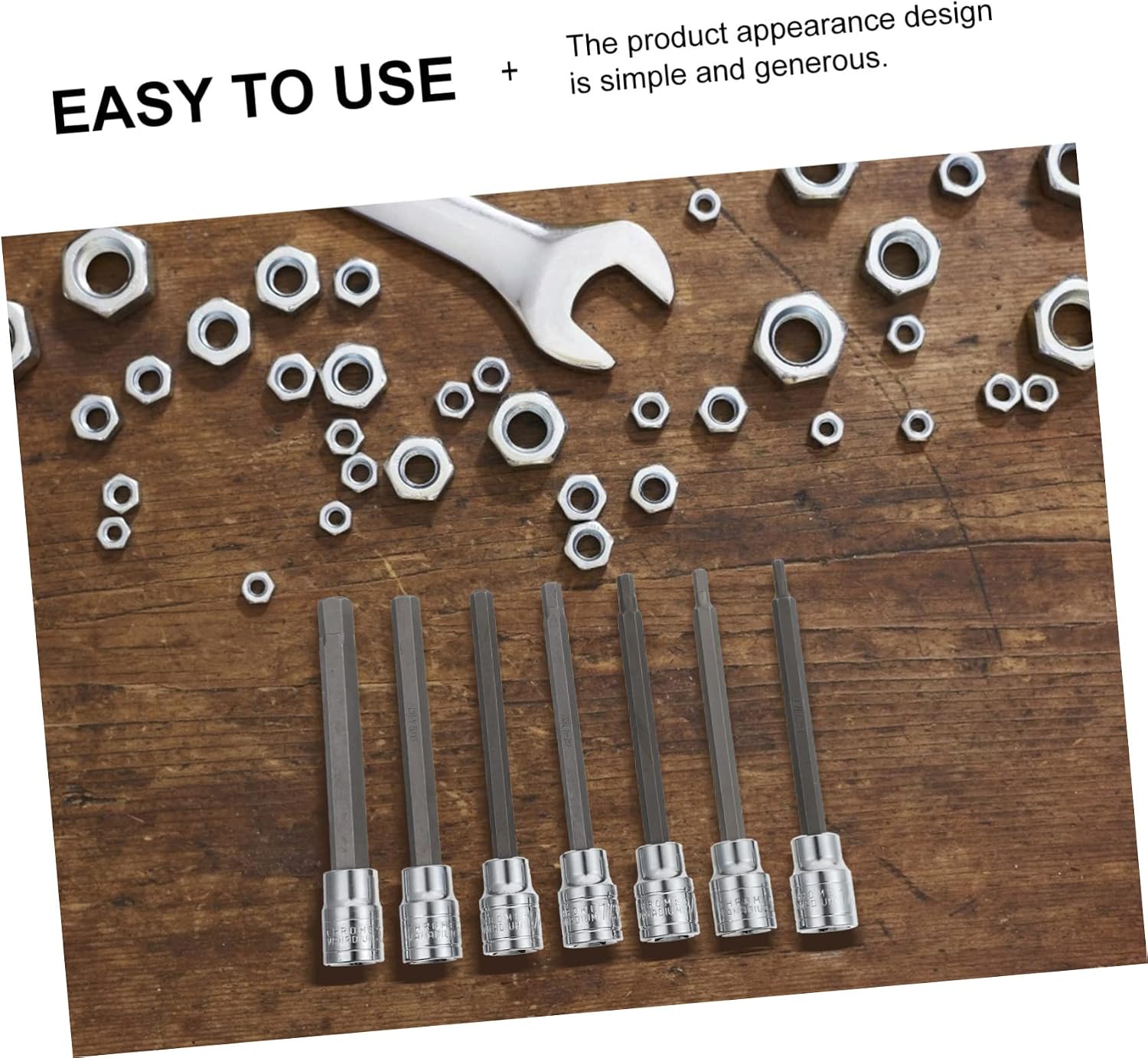 2 Sets Single End Wrench Axlerque Crowfootol 3/8 Hex Extend Bitiple Wrench Extender Adaptor Screws Adjustable Stubby Multi Wrenches Kit Ball 45# Steel Silver