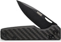 Ridge Everyday Folder Knife - Premium EDC Pocket Knife, Sandvik 14C28N Steel Drop Point Blade with Black DLC Finish, Ceramic Bearings, Deep Carry Clip & Multipurpose Design (Carbon Fiber 3K)