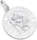 14k REAL Yellow/White Gold Religious Saint Christopher Medal Charm Pendant - 3 Different Size Available