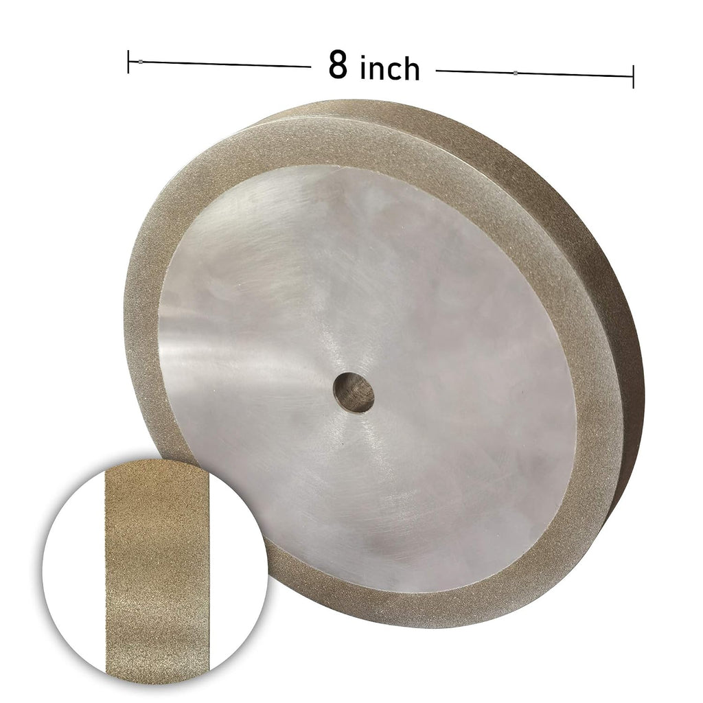 BUCKTOOL 80 Grit 8 Inch CBN Grinding Wheel, 1' Wide, 5/8' Arbor Cubic Boron Nitride Sharpening Wheel for Sharpening Wood-Turning Tools, Chisels, Hardcore and More