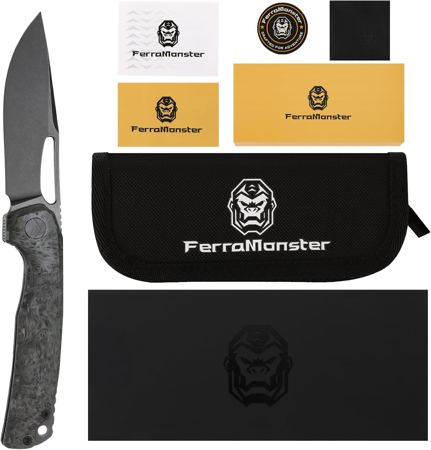 Pocket Knife, 3.5' M390 Blade Folding Knife Hunting Knife Survival Knife with Pocket Clip, EDC Knives for Hunting Camping Survival Outdoor Fishing Hiking (Black&Green)