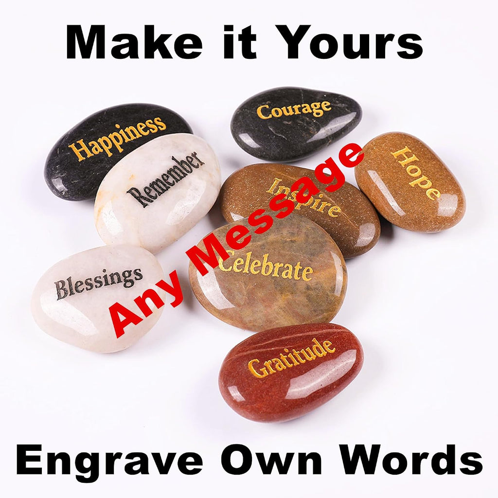 200PCS Customized Engrave Personalized Assorted Bulk, Custom Engraved River Rocks, Create Your Own Great Gift Ideas, Customizable Inspirational Prayer Stones 200 pcs/Pack, 1.5'-2'