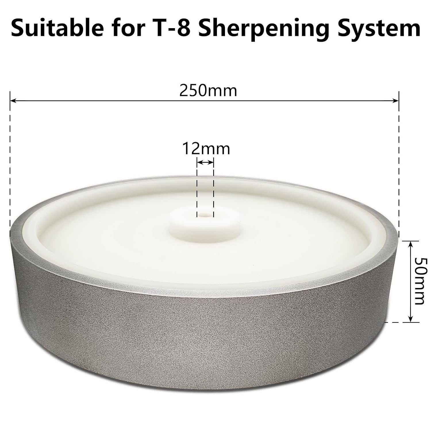 CBN Grinding Wheel for Tormek T8 Sharpening System,Diameter 250mm, Width 50mm, Hole 12mm (80 Grit)
