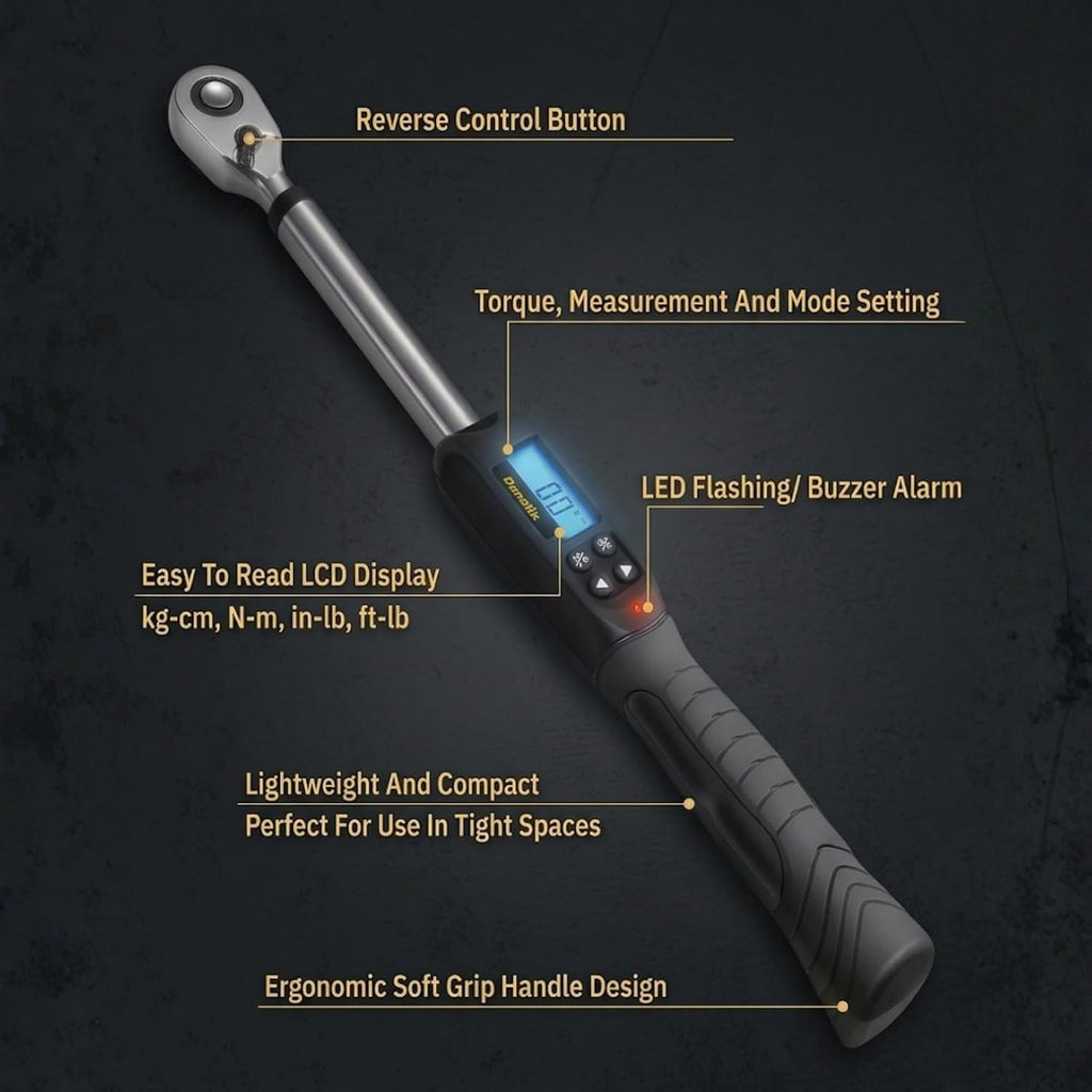 Durofix RM601-34 Digital Torque Wrench Combo Kit Set, 3/8' & 1/2' Drive (3.7–150 ft-lbs), Electronic Torque Wrench with Buzzer, LED & LCD Display – ISO 6789 Certified, Hard Cases Included