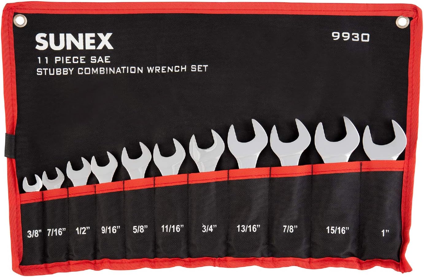 Sunex Tools Wrench Set Bundle - Jumbo & Stubby Combination Wrenches (7 & 11 Pieces)