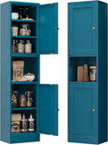 Bevivog Metal Kitchen Pantry Cabinet for Small Space, 67' Tall Storage Cabinets with 2 Doors and Adjustable Shelves, Freestanding Narrow Bathroom Cabinet, 15.7' W Slim Pantry