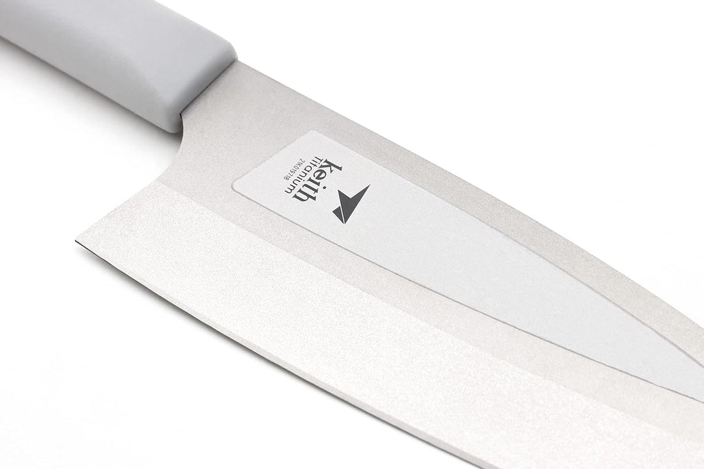 Keith Titanium Ti8742 Ultralight Silver-Titanium-Porcelain Tribrid Kitchen Meat Knife