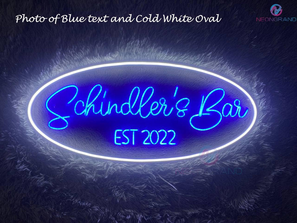 Personalized Neon Bar Sign – Custom Light Up Sign for Home Bar, Lounge, or Man Cave Decor (Round)