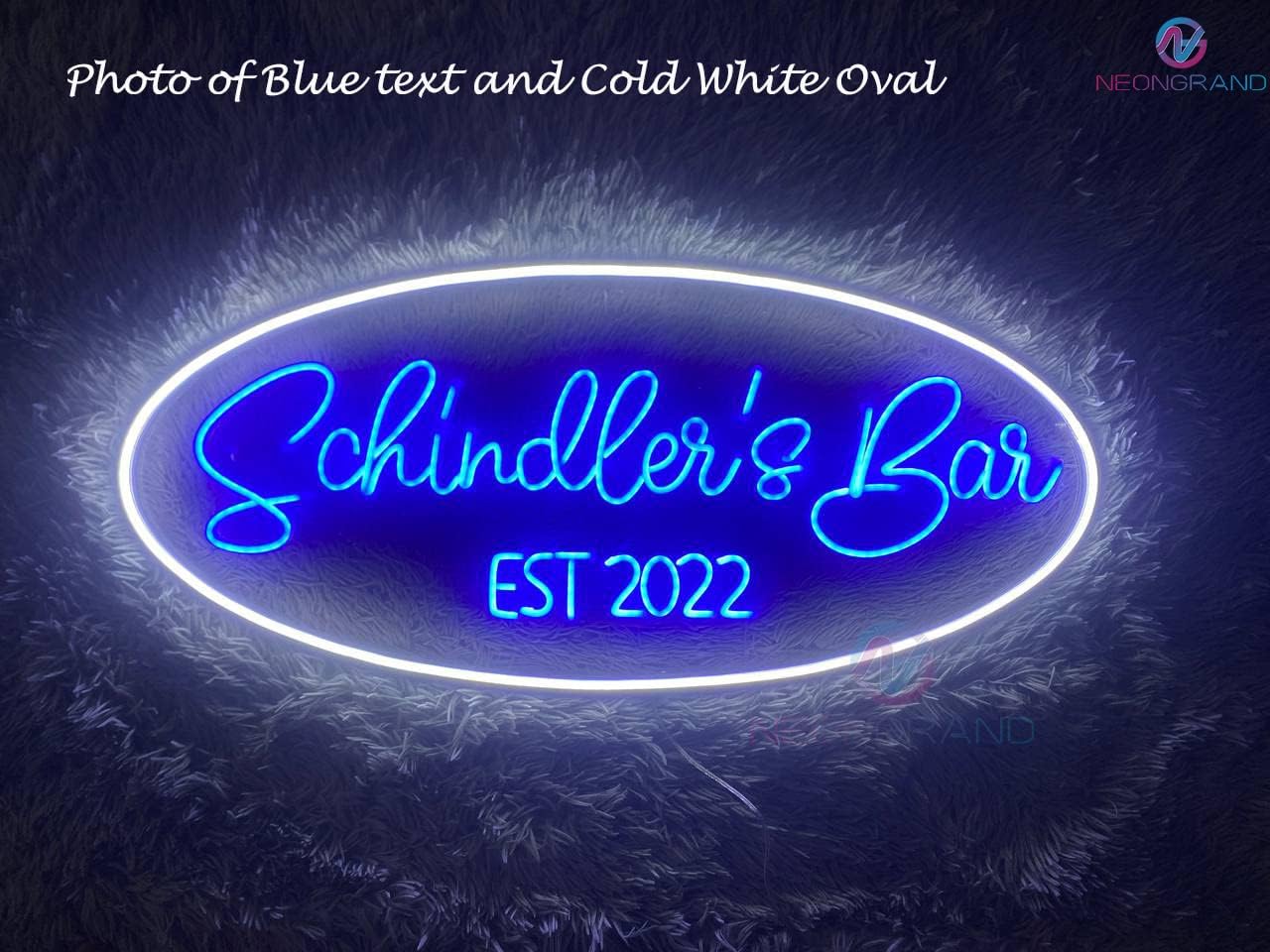 Personalized Neon Bar Sign – Custom Light Up Sign for Home Bar, Lounge, or Man Cave Decor (Round)