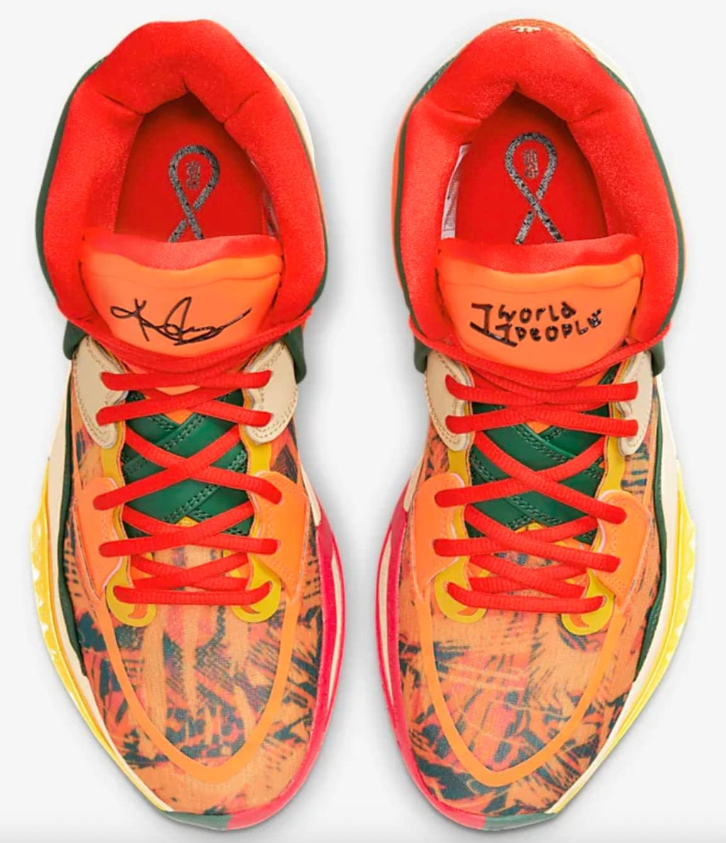 Nike Kyrie Infinity 1 World 1 People DO9614-800 Safety Orange/Gorge Green/Sesame/Black Men's Basketball Shoes