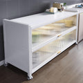 Kitchen Prep Table with Storage, Multi-Layer Work Table Microwave Oven Dining Side Storage Cabinet, Dust-Proof Bakers Rack (Color : White, Size : 60 * 44 * 85)