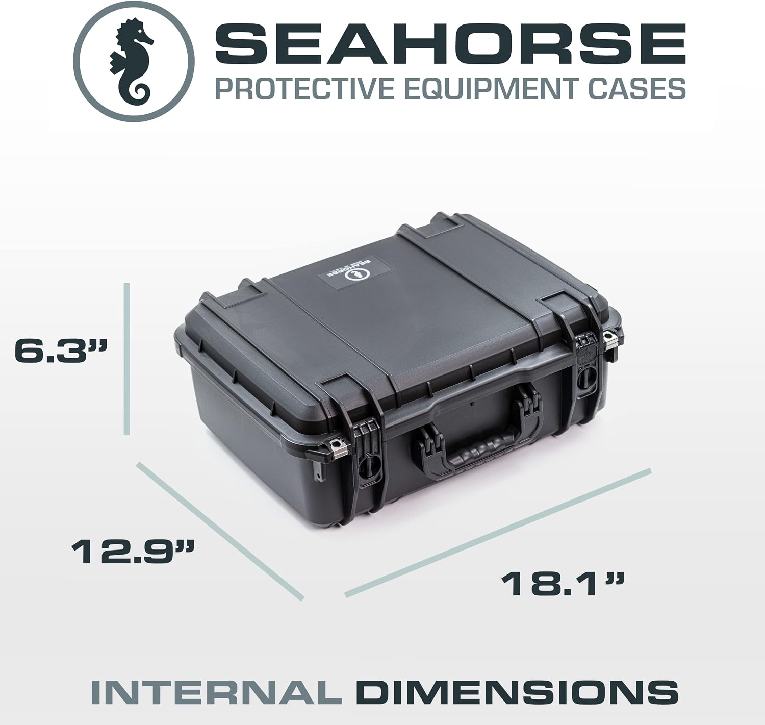 Seahorse 720 Heavy Duty Protective Dry Box Case Without Foam - TSA Approved/Mil Spec / IP67 Waterproof/USA Made for Cameras, Firearms, Motorcycles, Laptops, Consoles, VR, Drones