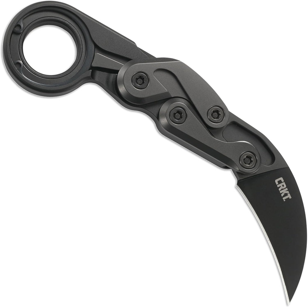CRKT Provoke First Responder Folding Pocket Knife: Morphing Karambit, D2 Blade Steel, Kinematic Pivot Action, Integrated Safety Lock, Low Profile Pocket Clip, Glass Breaker, Sheath 4042
