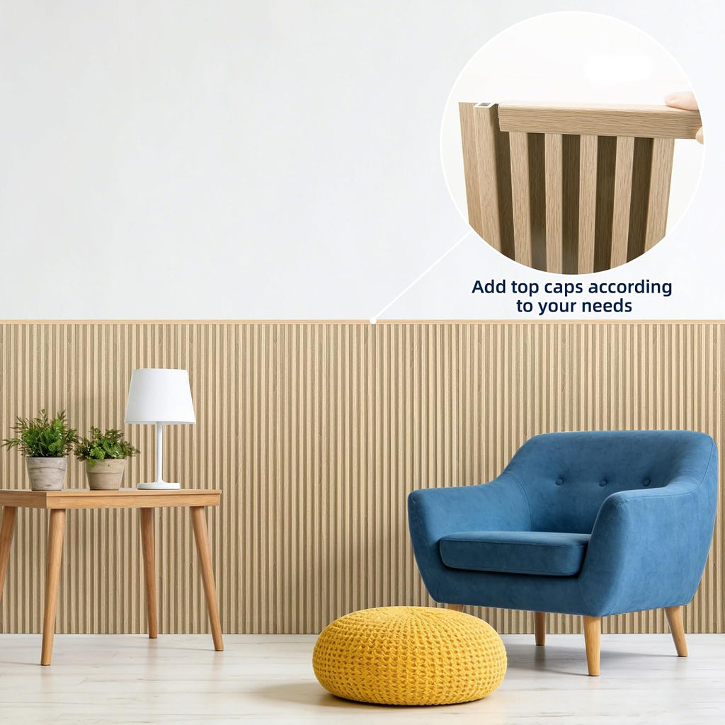 Art3dwallpanels 16 Pack Wood Slat Wall Paneling 51'×6.7' Sound Absorbing 3D Wall Panels for Living Room TV Background Home Office Decor, Oak