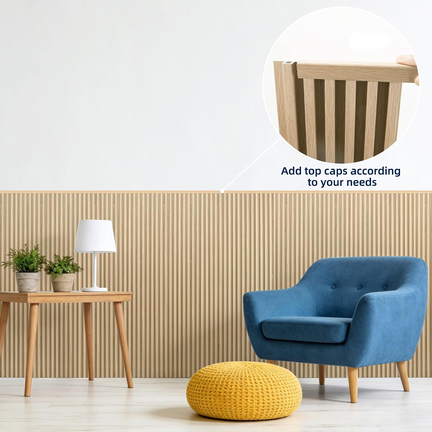Art3dwallpanels 16 Pack Wood Slat Wall Paneling 51'×6.7' Sound Absorbing 3D Wall Panels for Living Room TV Background Home Office Decor, Oak