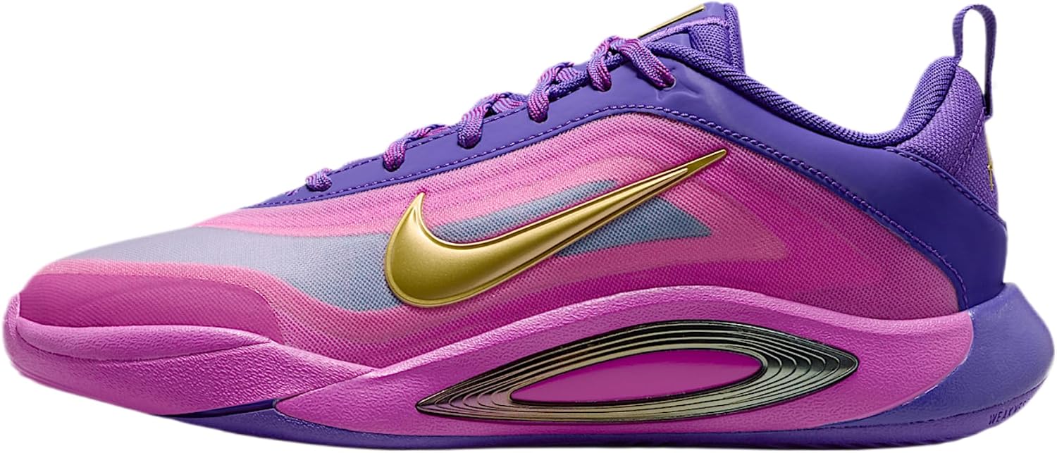 A'One A'ja Wilson Big Kids' Basketball Shoes (Fierce Purple/Hyper Violet/Hyper Magenta/Metallic Gold)