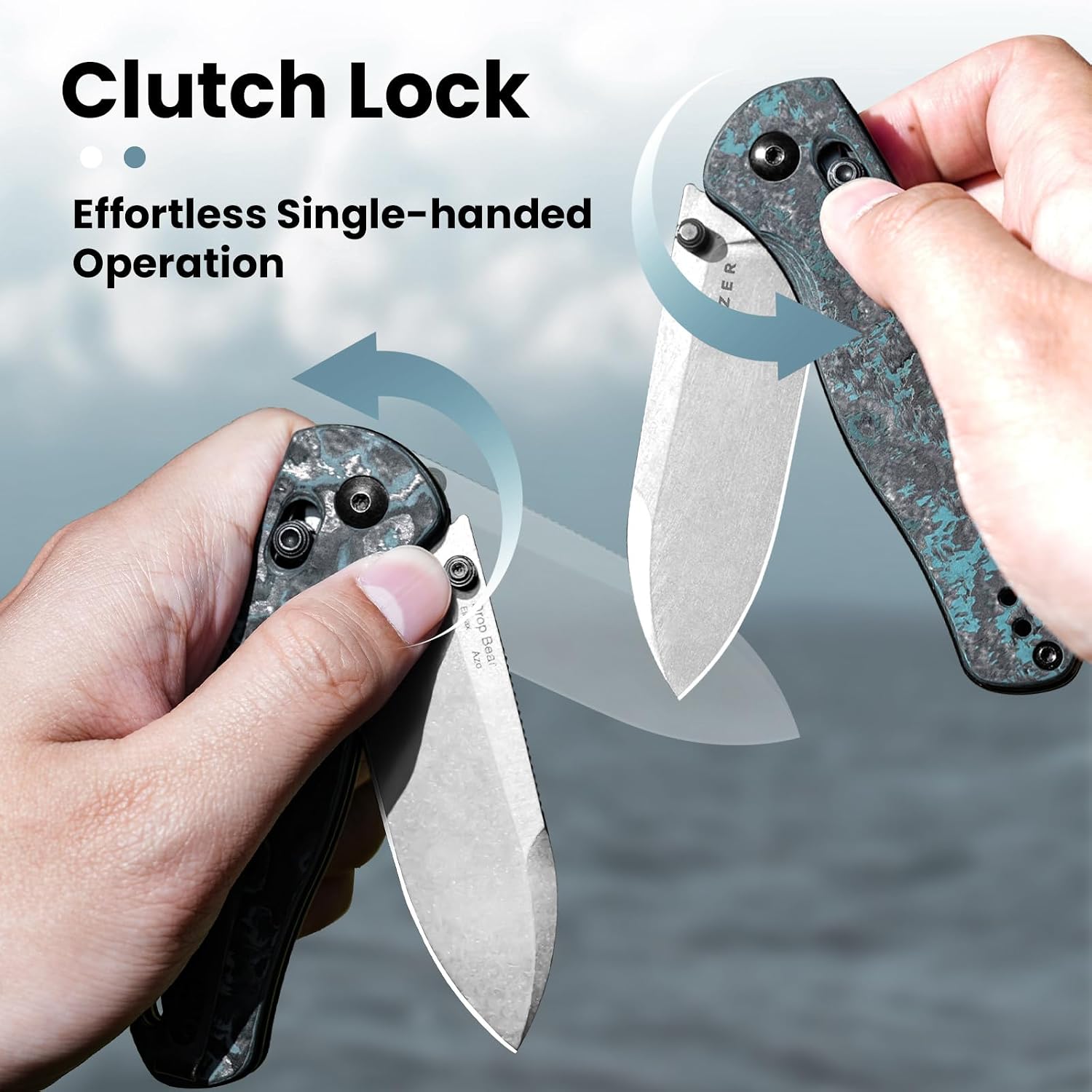 Kizer Drop Bear Pocket Knife, Folding Knife, 2.97 In Elmax Steel Blade, Fatcarbon Carbon Fibre Handle, Folding Pocket Knife, EDC knife, Ki3619A2