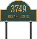 Whitehall Custom Arch Marker Estate Lawn 2 Line Aluminum Address Plaque 23.75'W x 14'H - Made in USA, Home Decor, Outdoor Decor, Housewarming Gift, Metal Customized Address Sign - Finish: Green Gold