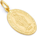 The World Jewelry Center 14k REAL Yellow Gold Religious Miraculous Mary Medal Charm Pendant - 3 Different Size Available
