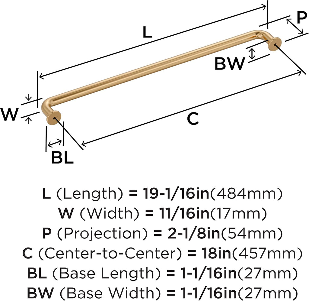 Amerock Factor 18 inch (457 mm) Center-to-Center Champagne Bronze Appliance Pull, BP36967CZ