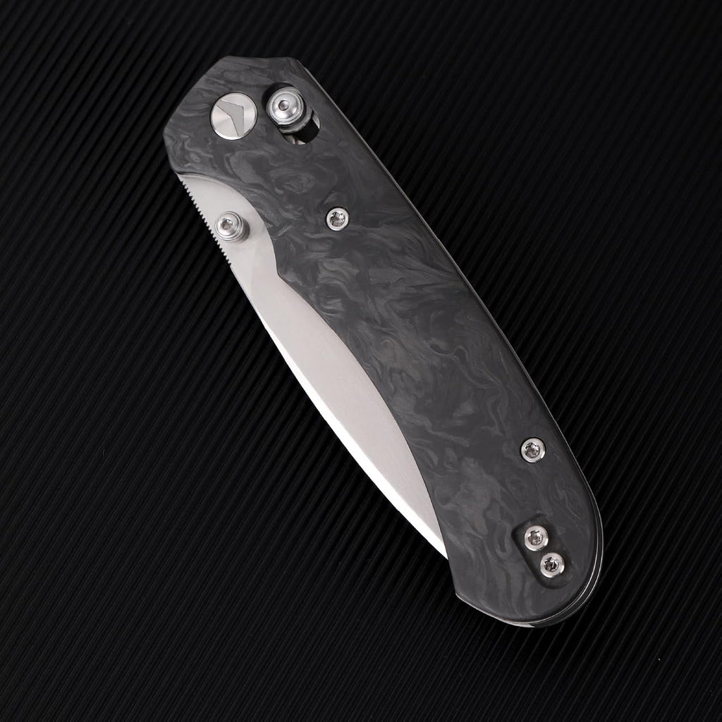 Folding Pocket Knife, 3.31'' M390 Blade, Erogonomic Titanium Handle, Pocket Knife for Men, EDC Knife for Hunting, Outdoor Survival Fishing Hiking Camping Knives (Black&Grey)