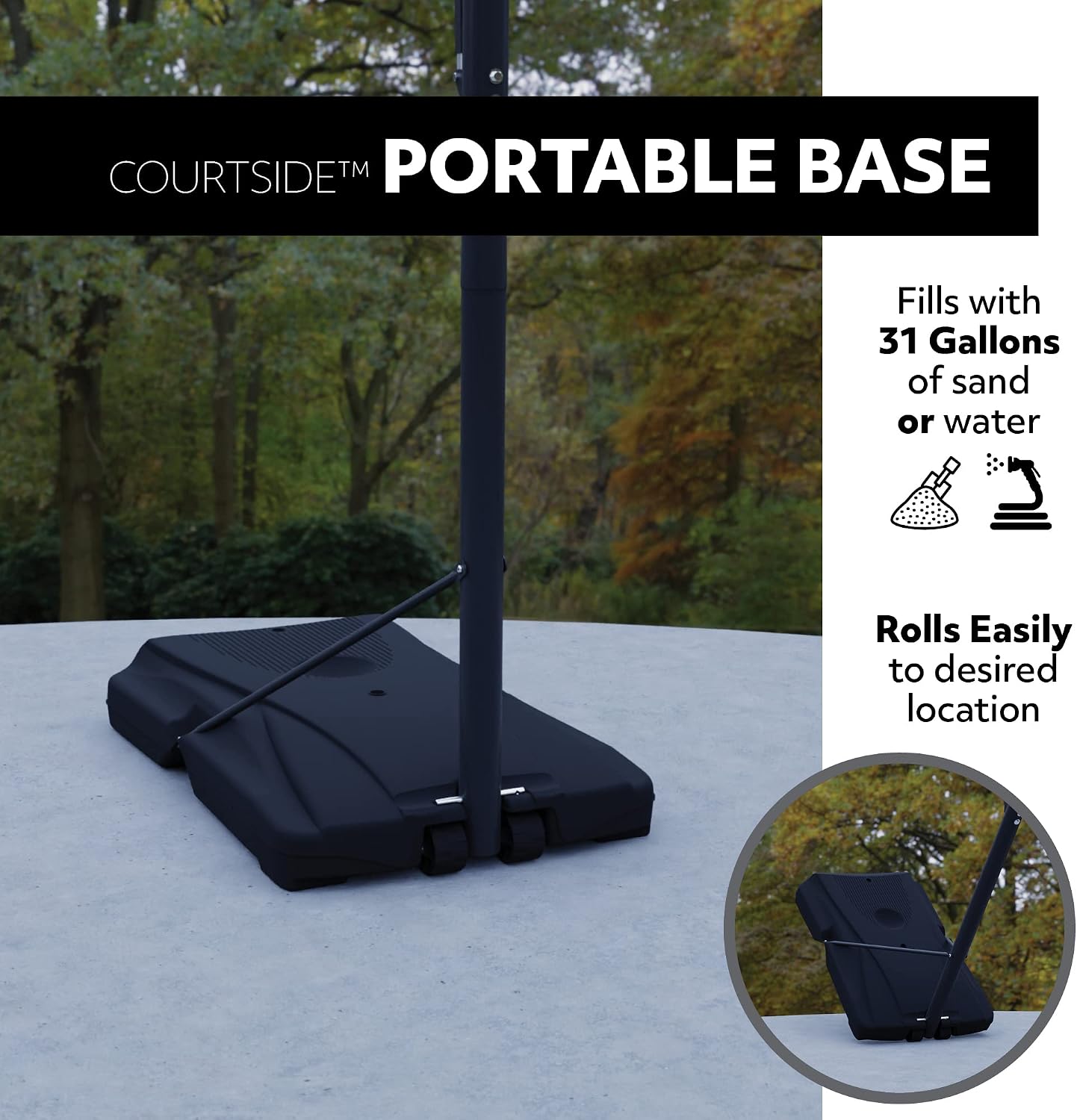 Lifetime Fusion Courtside Portable Basketball System, 46 Inch Backboard