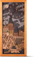 Hogwarts 3D Wall Clock - Unique Collectible Wooden Clock - Silent Large Modern Rustic Decorative Home Decor for Harry Potter Fans (Oak Brown, XL)