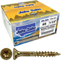 Jake Sales #8 x 1-1/4' Gold Star Wood Screw Torx/Star Drive Flat Head (Full Box - 7,500 Screw Count) - Multipurpose Purpose Torx/Star Drive Wood Screws