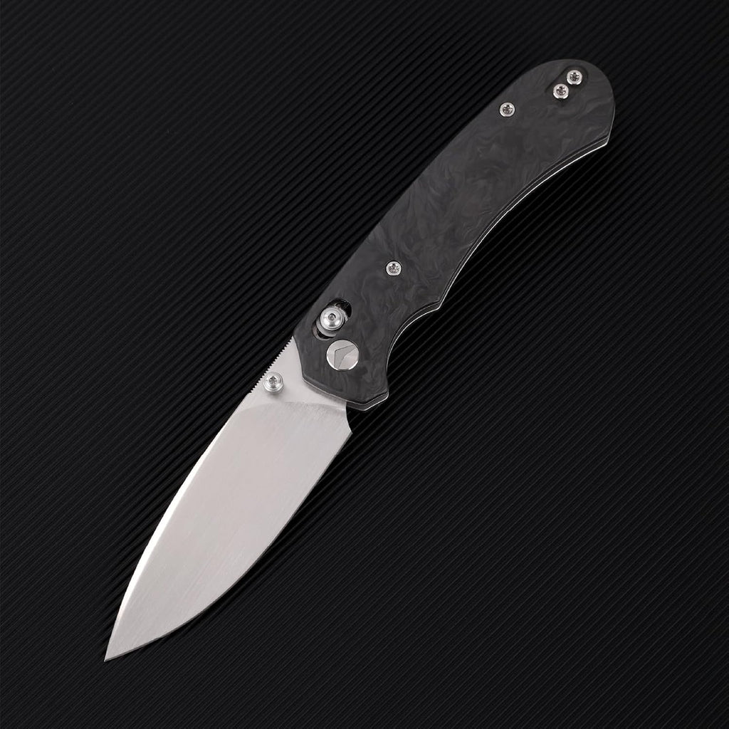 Folding Pocket Knife, 3.31'' M390 Blade, Erogonomic Titanium Handle, Pocket Knife for Men, EDC Knife for Hunting, Outdoor Survival Fishing Hiking Camping Knives (Black&Grey)