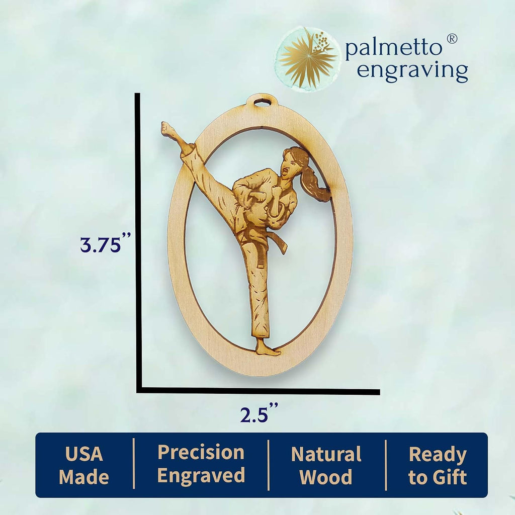 10PK Personalized Girl Karate Ornament, Karate Christmas Ornaments, Martial Arts Gifts, Taekwondo Gifts for Girls, Instructors, Sensei