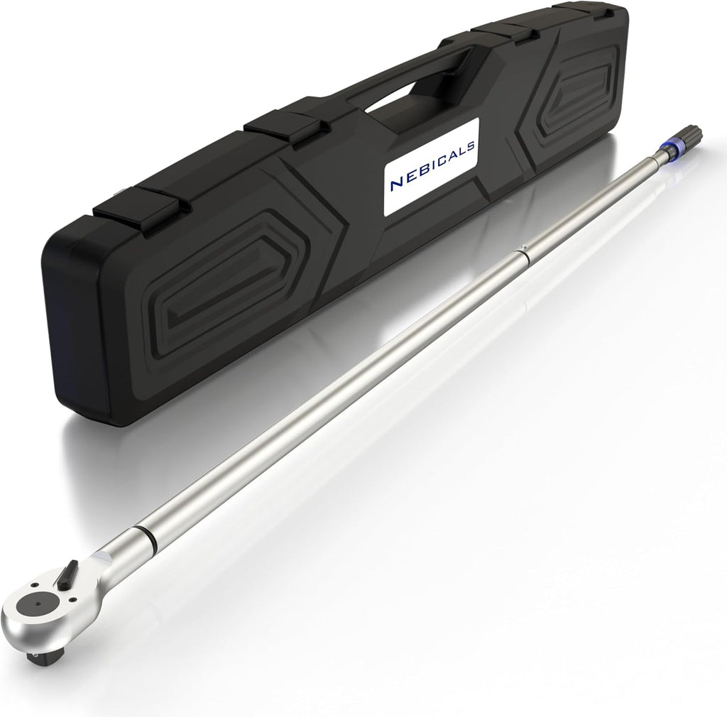 1'' 200-1000 Ft Lb Torque Wrench Heavy Duty, Dual Direction, High hardness, Long lifetime, Stored In a Solid Case