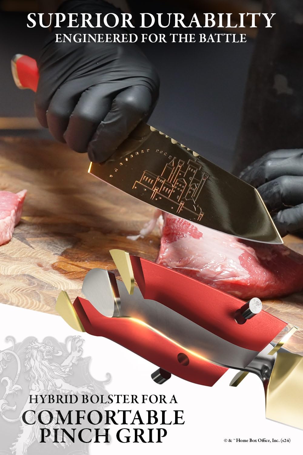 Dalstrong 8 inch Chef Knife- Game of Thrones™ Knife - House Lannister™ Edition - German Premium Steel Full Tang - Professional G10 Handle - Collection Item Toughbuilt Utility Knife- Leather Sheath