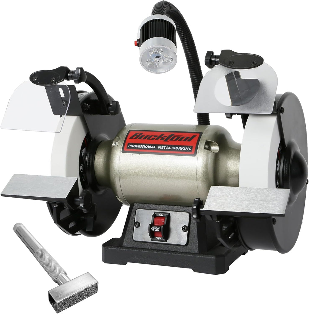 BUCKTOOL 8 Inch 3/4 HP Low-Speed Bench Grinder fit CBN Wheel Professional Wobble-free Wheel Grinder TDS-200C4HL