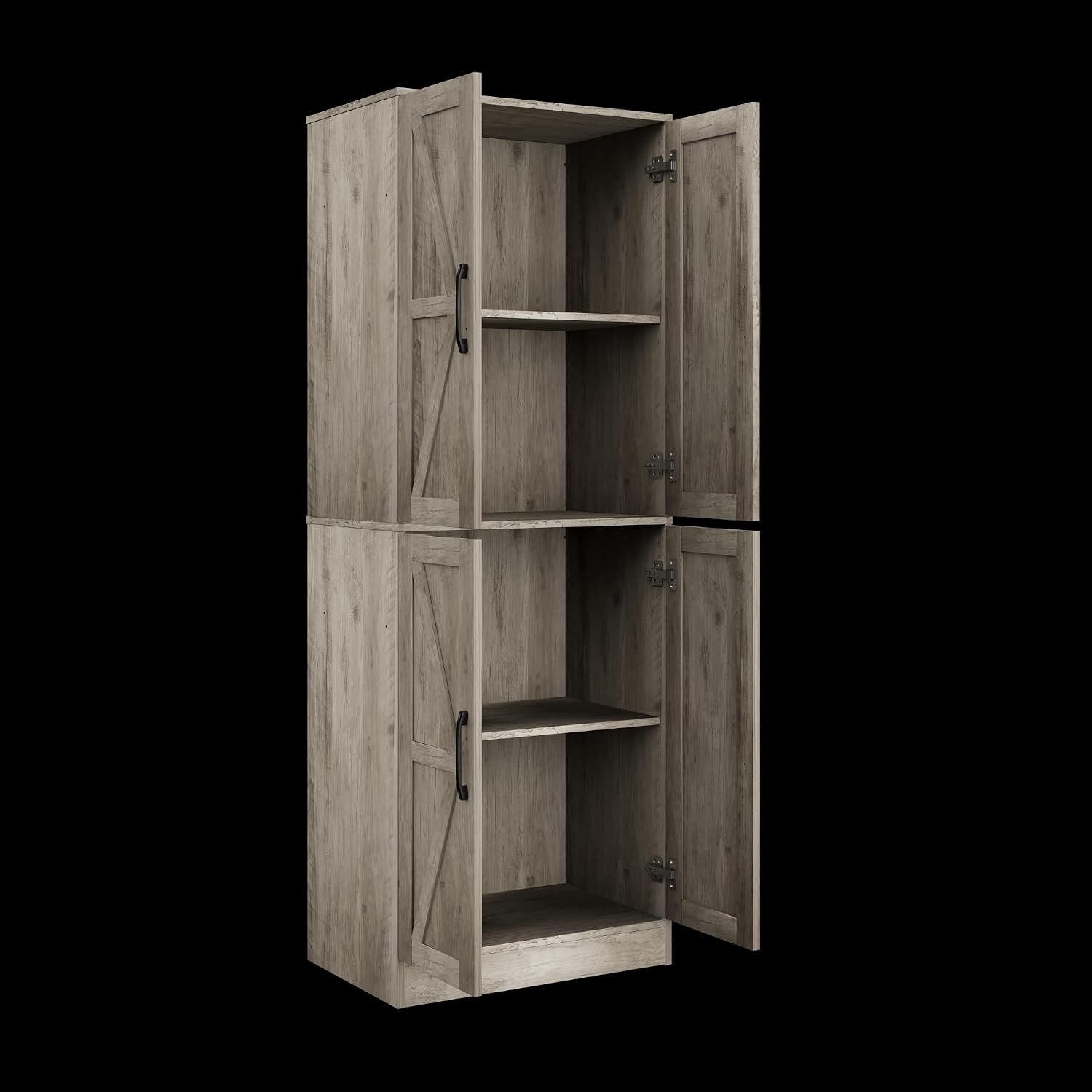 Storage Cabinet,Kitchen Pantry Cabinet,Kitchen Pantry Storage Cabinets with 4 Doors,Tall Kitchen Pantry with Adjustable Shelves,Cupboard for Kitchen,Pantry,Dining Room,Living Room and Bathroom,Gray