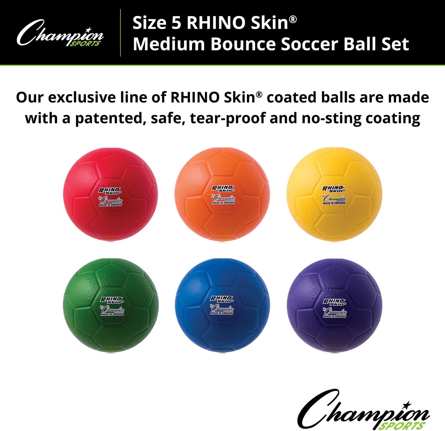 Champion Sports Rhino Skin Soccer Ball Set